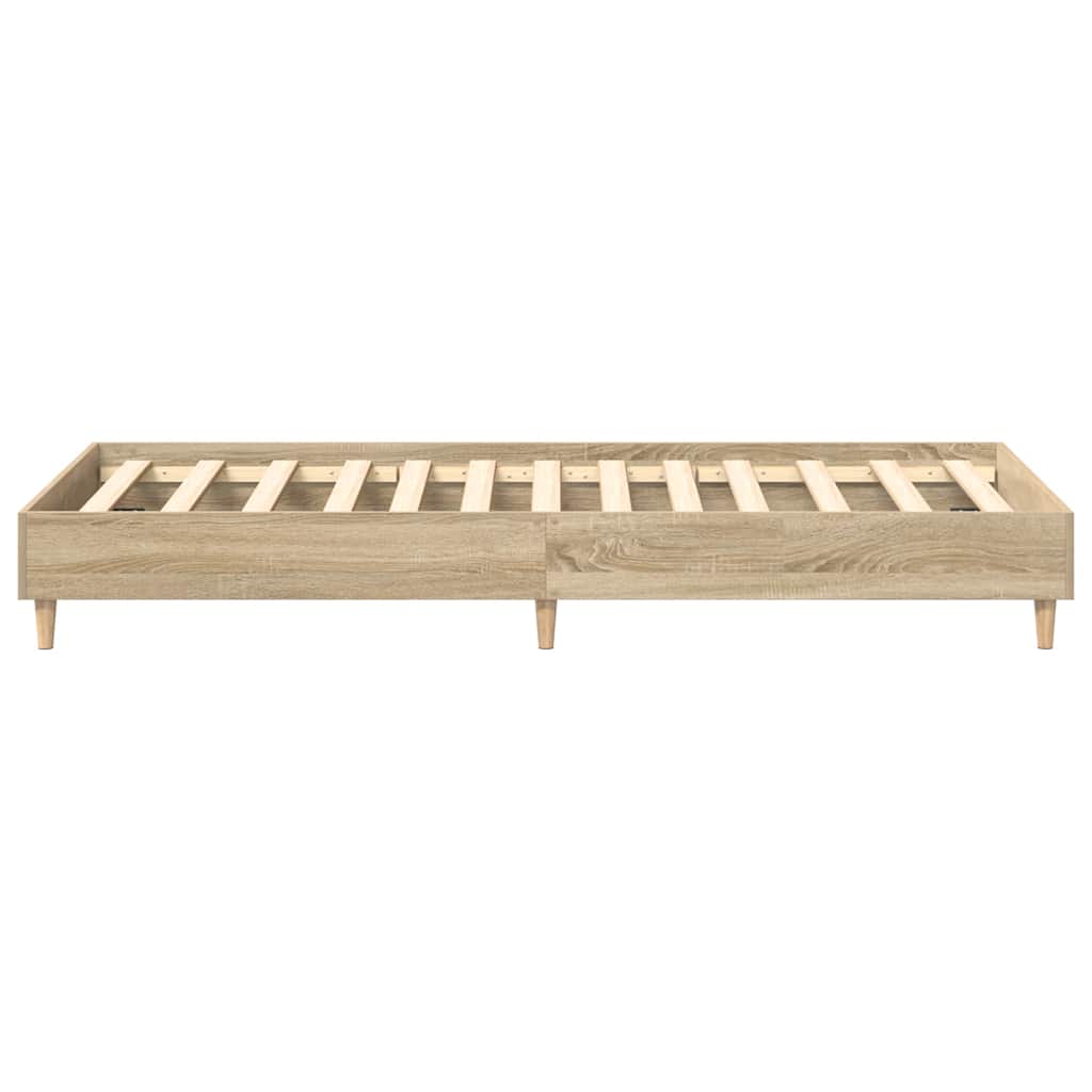 Bed Frame No Mattress Sonoma Oak 75x190 cm Small Single Engineered Wood